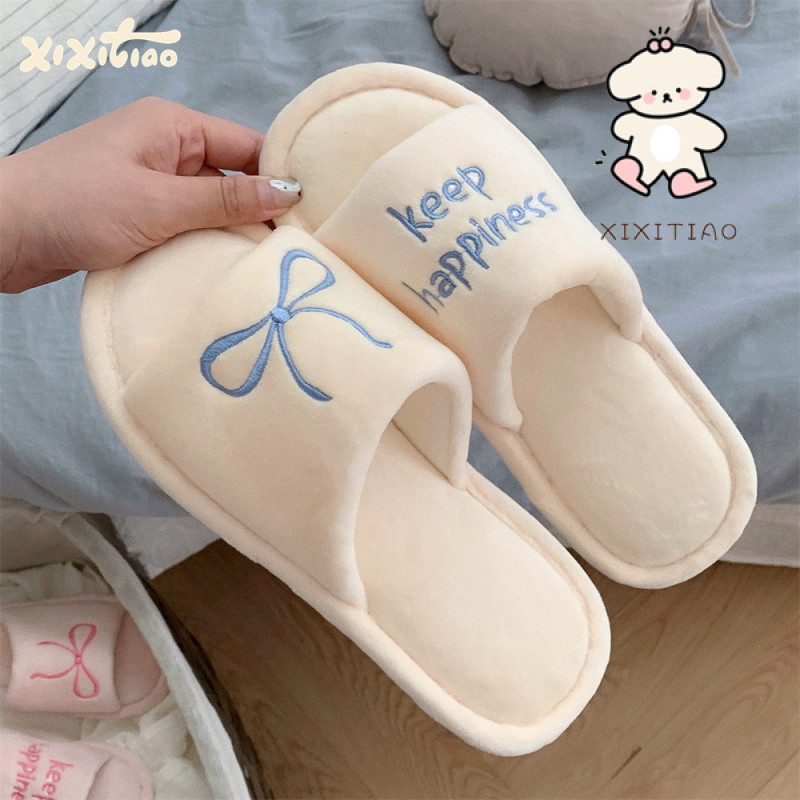 Xixitiao Dép Cotton Mềm Đế Bằng Nữ Thu Đông Cao Cấp 2024 Phong Cách Mới Sáng Tạo