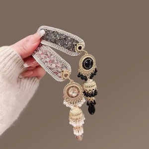 Mauropoli [Sẵn Sàng] Kẹp Tóc Tua Rua Chuông Phong Cách Dân Tộc Nữ Retro Mới Phong Cách Trung Hoa Độc Đáo Thời Trang Tóc Gãy bb Kẹp Bên Cao Cấp Kẹp
