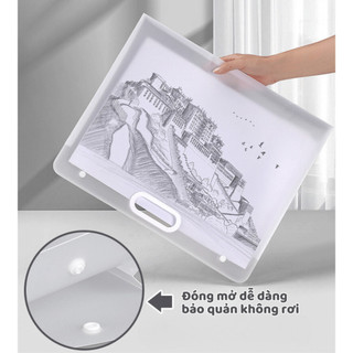 Túi Đựng Tài Liệu A4 A3 A2 Sức Chứa 240 Tờ, Bìa Đựng Tài Liệu Chống Thấm Nước Có Quai Cầm NGÓI HOME - KTL02