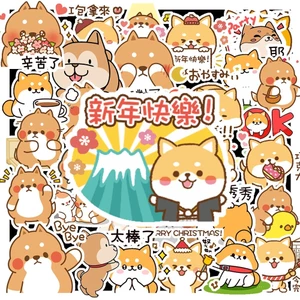 50 Miếng Dán In Họa Tiết Cún Cưng Shiba Đáng Yêu