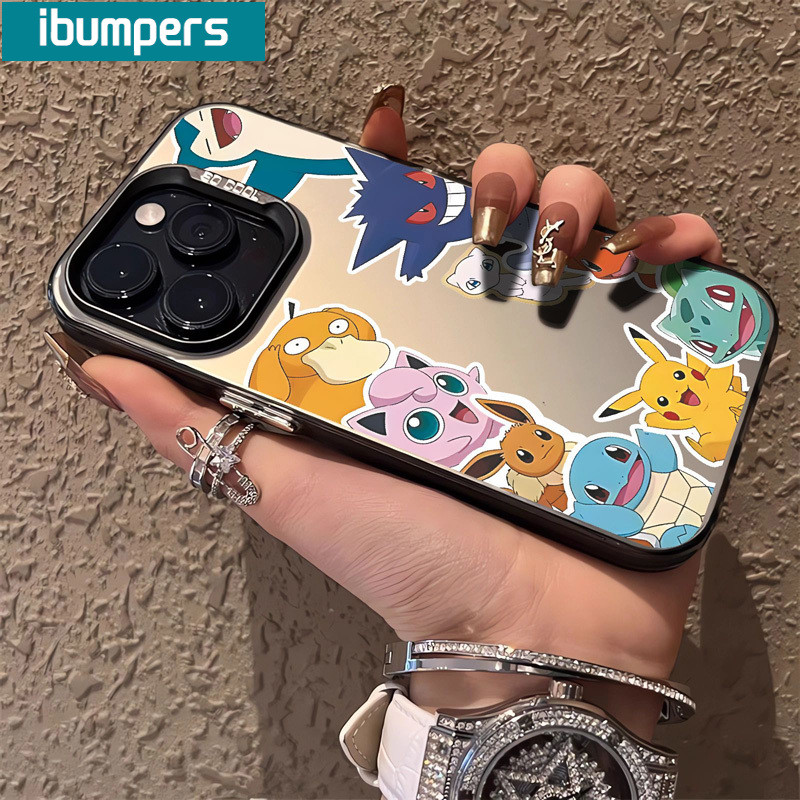 ibumpers Ốp Lưng IPhone Họa Tiết Pokémon Dễ Thương Ốp Điện Thoại IMD Cứng Trơn Chống Bẩn Chống Sốc Cho IPhone 16 15 14 12 13 11 Pro Max