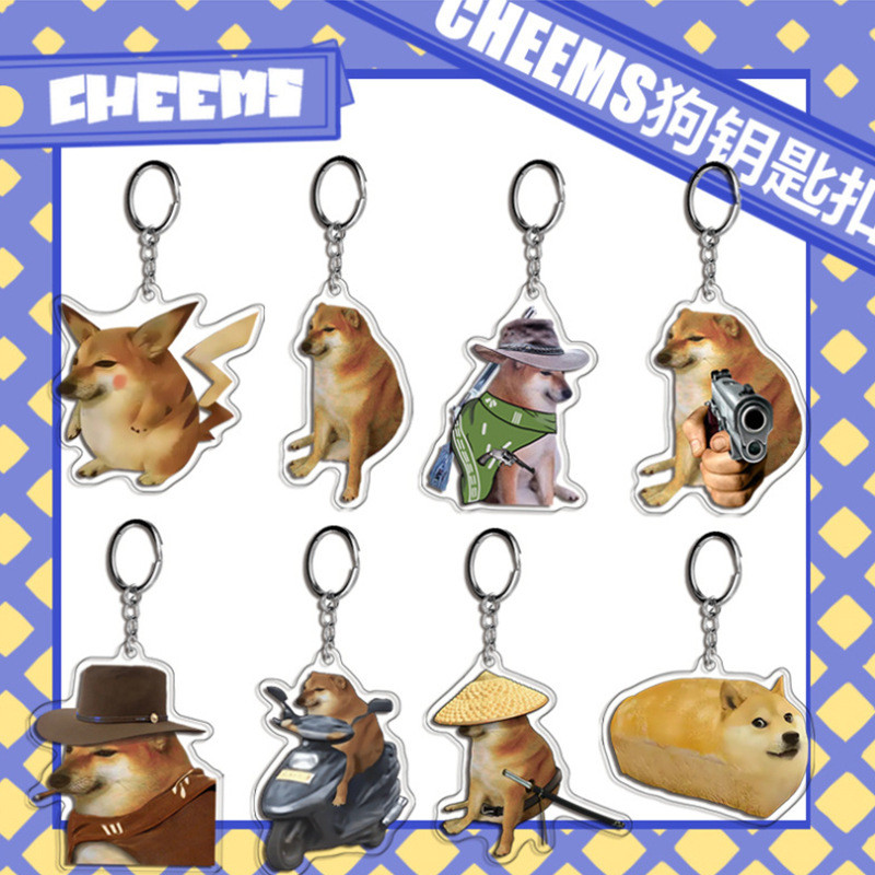 Cheems Móc Khóa Akita Dog Shiba Inu Vui Nhộn Dễ Thương Sách Nhỏ Màu Đỏ ...