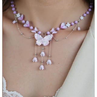 [Bo Ye] Vòng Cổ Nữ Trang Sức Cô Gái Nóng Đính Hạt Trái Tim Giả Ngọc Trai Bướm choker Niche y2k Dòng Chảy Vòng Cổ