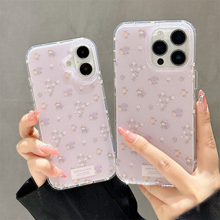 Màu tím hoa lấp lánh + vòng tay cho iphone17 16promax 15promax 14 / 13 / 15 / 16 17pro iphone13 TPU mới chống bụi