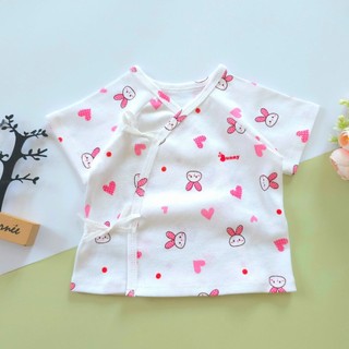 Áo cột dây ngắn tay mùa hè chất thun cotton cho bé 3-6kg