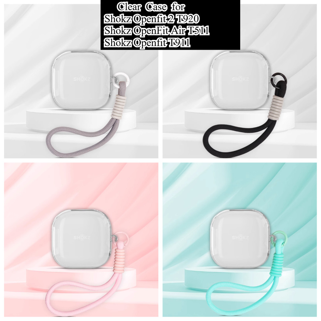 Dành Cho Shokz Openfit 2 T920 / Openfit T910 / Openfit Air T511 Ốp Lưng Trong Suốt Tai Nghe Transpent Bảo Vệ Vỏ Mềm Vỏ Chống Bụi Tay Dây Đeo Tay