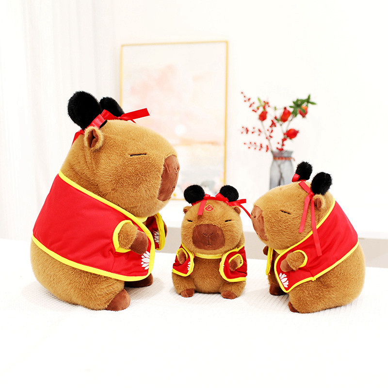 Rytanda Nezha Capybara Đồ chơi sang trọng Nhân vật hoạt hình dễ thương Động vật Đồ chơi sang trọng 2 trong 1 Đệm Sofa Quà tặng cho sinh nhật bạn gái trẻ em, Trang trí lớp học trên ô tô