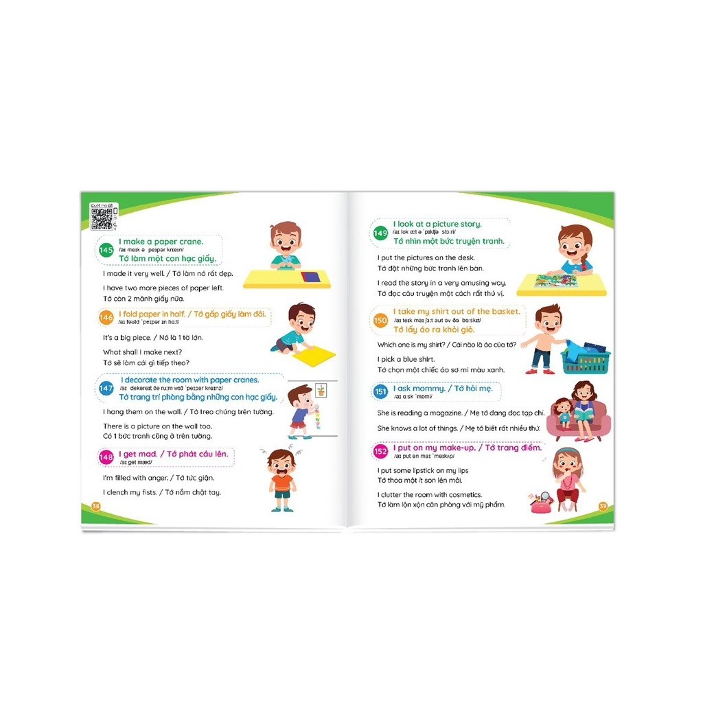 Ảnh Sách - 900 Câu Giao Tiếp Tiếng Anh - Song Ngữ Việt Anh - File Nghe Quét Mã - Cẩm Nang Mẹ Học Cùng Con Mỗi Ngày 2