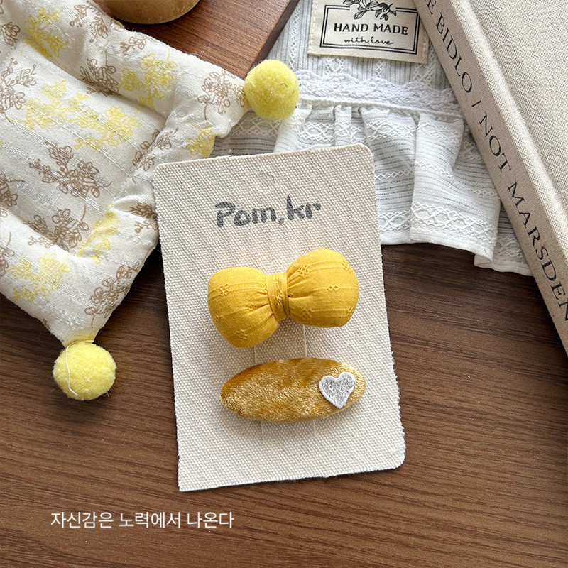 Bộ kẹp tóc màu vàng dễ thương cho bé gái