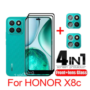 Phim Kính Cường Lực Cho HONOR X8d X8C X8 C HONORX8C 4G 2025 Bảo Vệ Màn Hình Phim Kính Mặt Sau Ống Kính Camera 2 Trong 1