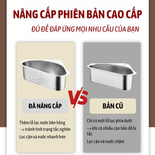 Khay Lọc Rác Bồn Rửa Chén Bunnies House INOX 304, Rổ Đa Năng Ngăn Tắc Chống Gỉ Sét