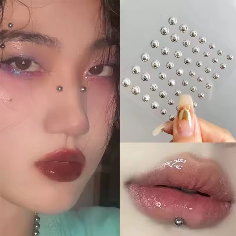 Miếng Dán Móng Tay Môi Không Xuyên - Punk Hip hop Thanh Thiếu Niên Trang Phục Phụ Kiện - Tự Dính Mũi Giả Móng Tay Vòng Cơ Thể Bụng Nút Trang Sức