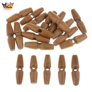 20 Chiếc Nút Chuyển Đổi Lớn Bằng Gỗ Nút Chuyển Đổi Phát Hiện Brown2 50 x 13mm