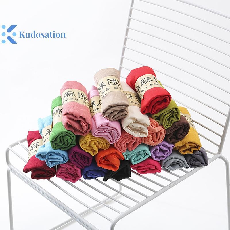 Kudosation Nữ Phong Cách Chống Gió Khăn Choàng Quấn Màu Trơn Cotton Ấm Khăn Quà Tặng Mùa Đông