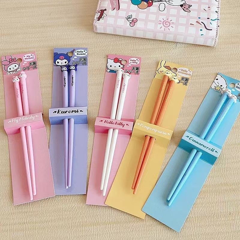 1 Đôi Sanrio Đũa Anime Kuromi Giai Điệu Cinnamoroll Hoạt Hình Có Thể Tái Sử Dụng Đũa Cho Sushi Thực Phẩm Đũa Bộ Đồ Ăn