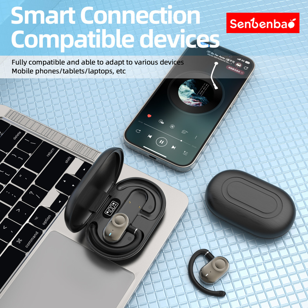 Senbenbao Original JM18 Tai nghe thể thao Bluetooth không dây 5.4TWS Micro khử tiếng ồn HiFi chống nước cho đèn LED phân tán