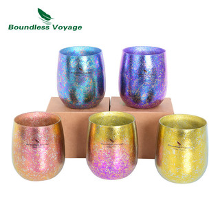 Boundless Voyage 260ml Cốc hai lớp Titan Chống bỏng Trà đầy màu sắc với nước hoa đá Rượu bia dự tiệc Cốc uống