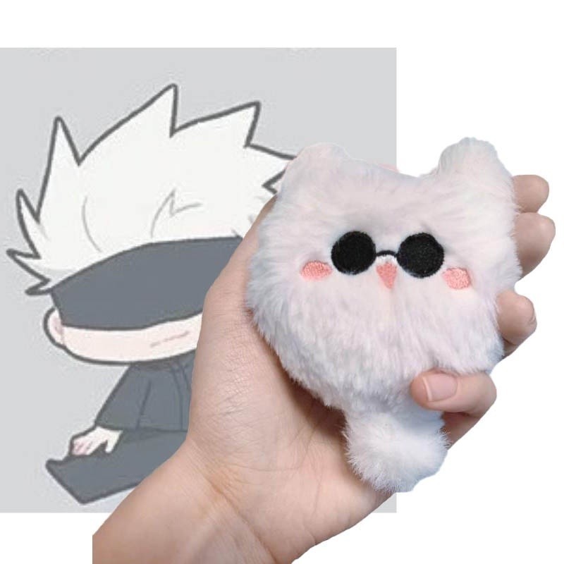 Anime Jujutsu Kaisen Geto Suguru Gojo Satoru Mèo Sang Trọng Búp Bê Móc Khóa Hoạt Hình Thêu Sang Trọng Thú Nhồi Bông Búp Bê Mặt Dây Chuyền Phụ Kiện Đồ Chơi Cho Trẻ Em