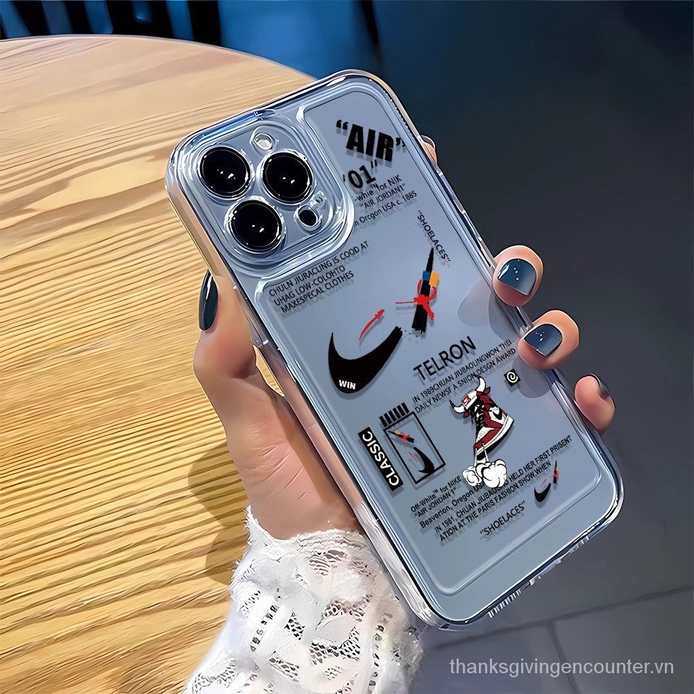 Dạo Phố iPhone Apple 12promax Ốp Lưng Điện Thoại A2412 Phong Cách Mới ihpone12promax Ốp Lưng Trong Suốt Mềm ins Phong Cách Chống Sốc Dạo Phố Thời Trang 15 / 14 Vỏ Không Gian Lỗ Chính Xác M2V7