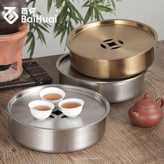 Trà Rửa Đơn Giản 01218 Chaoshan Retro 304 Thép Không Gỉ Khay Trà Giả Tín Nồi Cheng Khô Ướt Làm Trà Nhỏ Bàn Người Công Nhân Thoát Trà Bộ Tối Giản