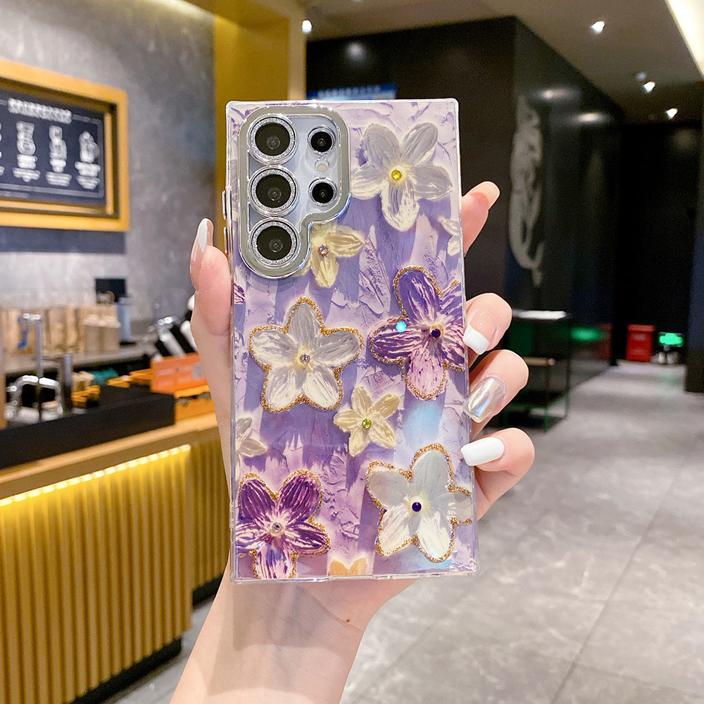 Dành Cho Samsung Galaxy S24 Ultra S22Ultra S23 Plus S24Plus Tranh Sơn Dầu Bướm Hoa Ốp Lưng Điện Thoại Samsung Galaxy S24 Plus S23Plus S23Ultra Silicon Mềm Chống Rơi TPU