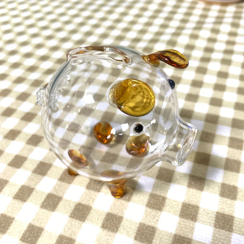 Chai Lưu Trữ Heo Đất Nhỏ Bằng Thủy Tinh Borosilicate Cao，Chai Trang Trí Heo Con
