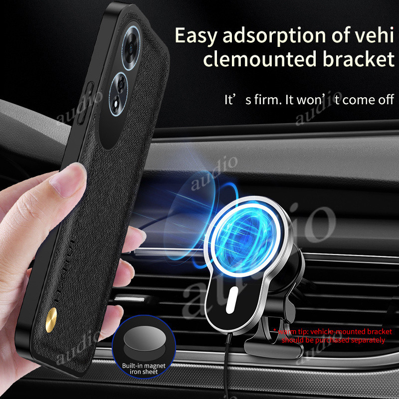 Ốp điện thoại Chống Sốc Cho Oppo a60 4G 2024 Ốp điện thoại Chống Sốc Da Sang Trọng Cho Oppo a60 A 60 60A OppoA60 4G Xe Từ Tính Giá Đỡ Mặt Sau