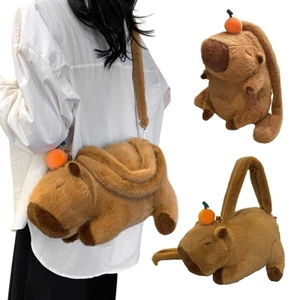 Mya Sang Trọng Capybara Hình Túi Đeo Vai Cho Người Lớn Trẻ Em Hoạt Hình Ba Lô Đáng Yêu 3D Sang Trọng Động Vật Túi Mẫu Giáo Trẻ Em Ủng Hộ