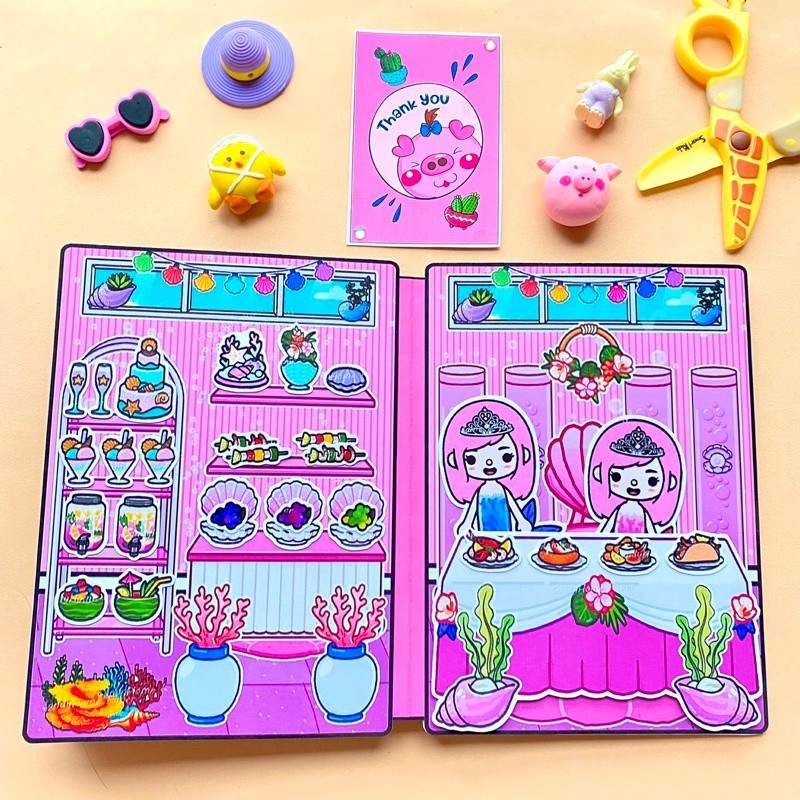 đồ chơi ngồi nhà tocaboca beauty. holic dán toca boca búp bê giấy blackpink đồ chơi giấy cinnamoroll