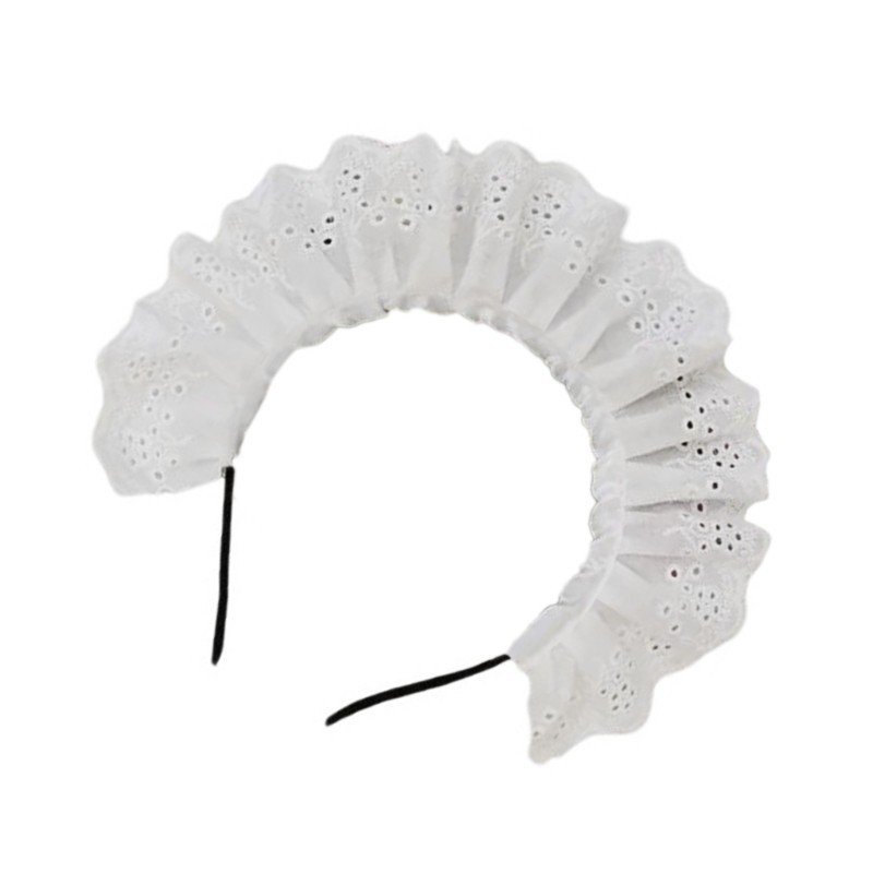 Wellb Cosplay Maid Headbands Phong Cách Nhật Bản Vòng Tóc Có Ren Xếp Ly Cho Halloween