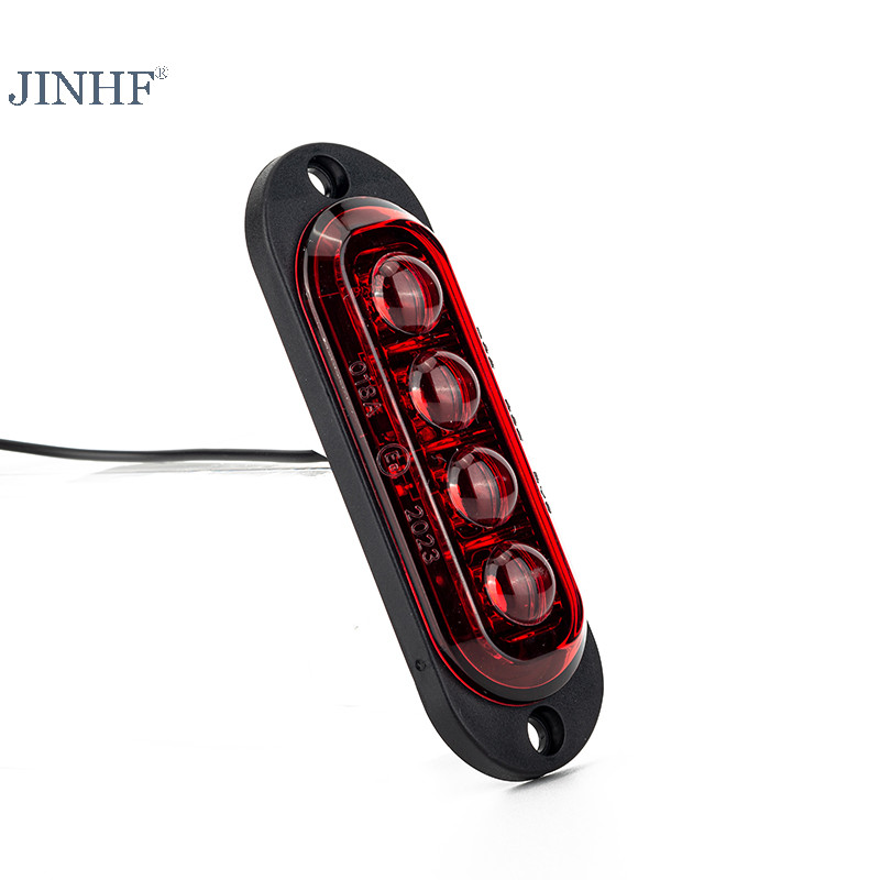 Jinhf 12V 24V Xe Tải LED Bên Đánh Dấu Ánh Sáng Xe Trailer DOT E8 Đánh Dấu Phản Quang Van Giải Phóng Đèn Cho Xe Tải RV Xe Buýt Thuyền HOT