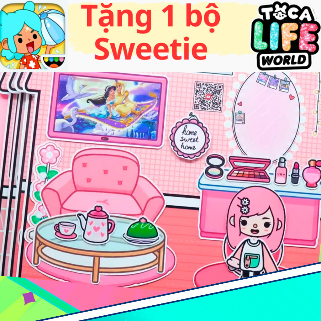 ĐỒ CHƠI NGÔI NHÀ BÚP BÊ GIẤY CẮT THỦ CÔNG DIY - TOCA LIFE WORLD -  MẪU TA057
