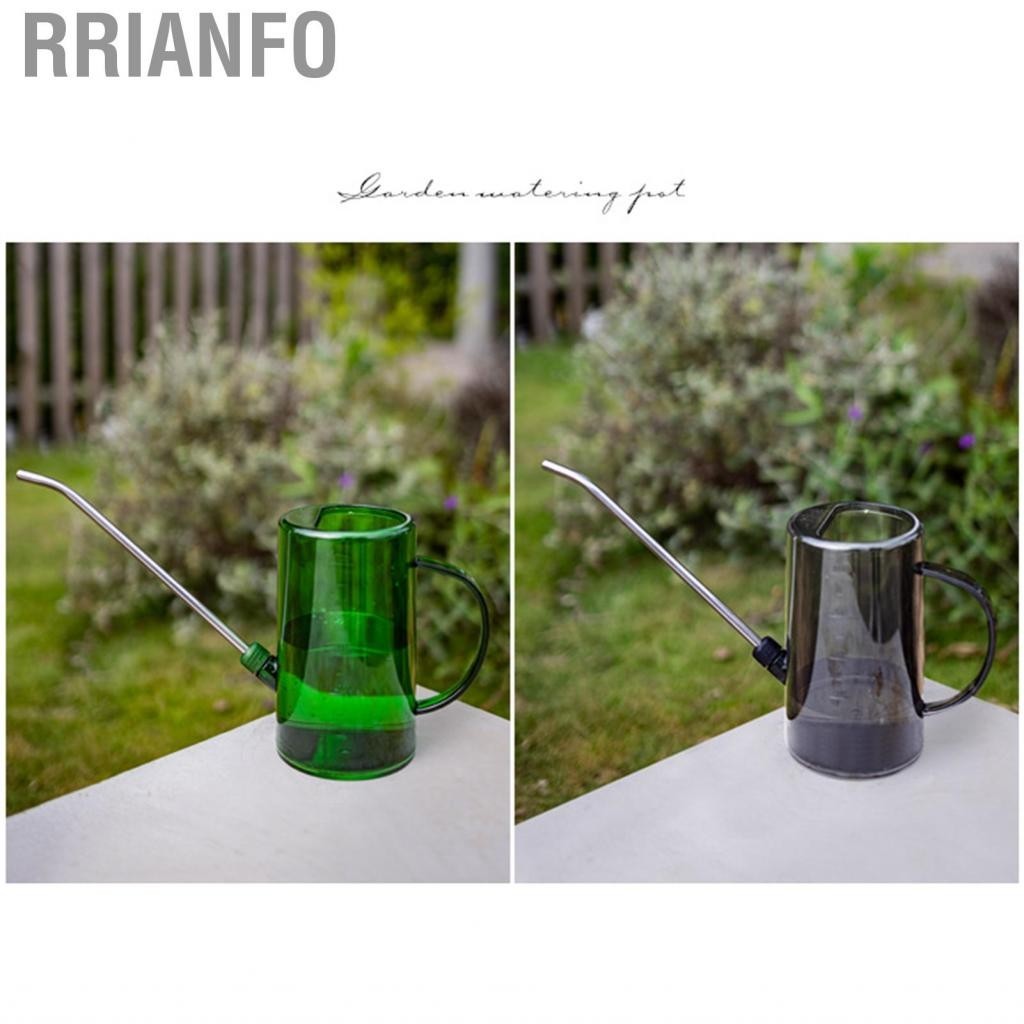 Rrianfo 1L Watering Can PP Fully Transparent Indoor Plants with Long Spout for Garden