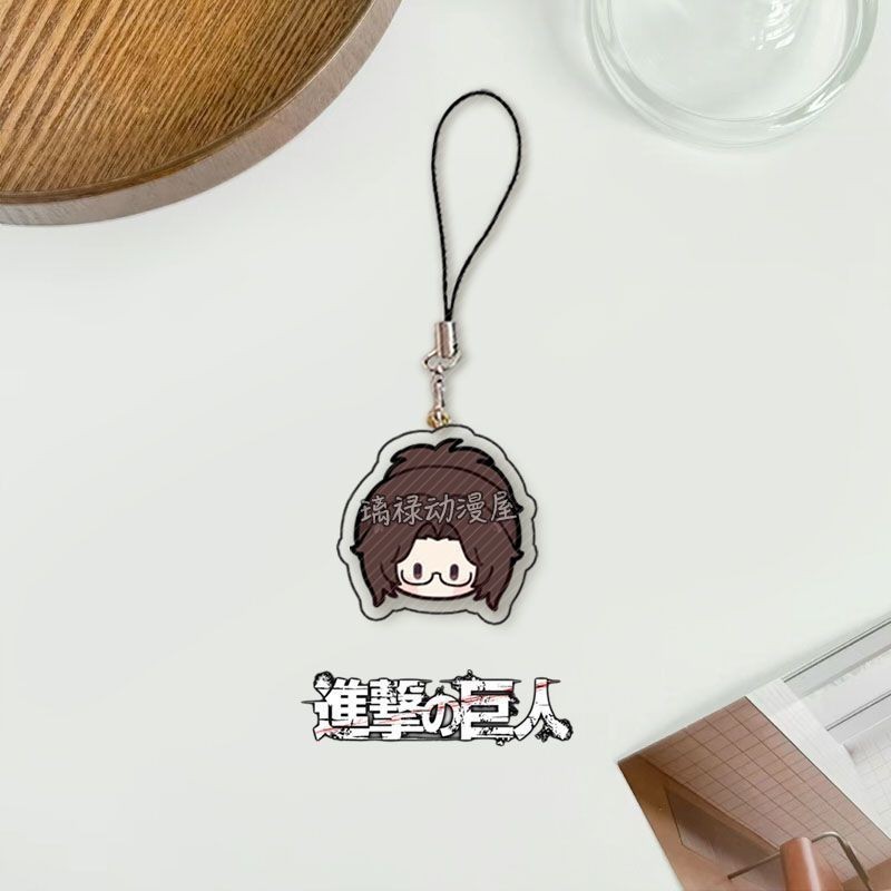 Tấn công Titan Điện Thoại Di Động Dây Eren Levi Erwin Acrylic Mặt Dây Chuyền Kawaii Dây Treo Dây Điện Thoại Trang Trí