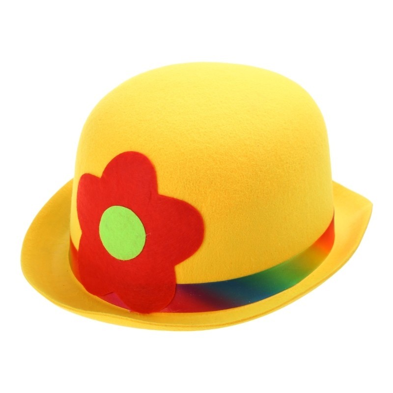 Mis Unisex Vintage Xiếc Chú Hề Mũ Giáng Sinh Flat Top Mũ Chú Hề Màu Sắc Cầu Vồng