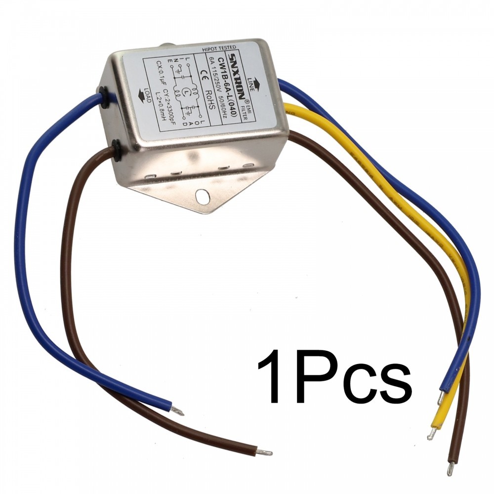 Bộ lọc nguồn Lắp đặt dây hữu ích 1 * 1x 3A / 6A / 10A Chống nhiễu