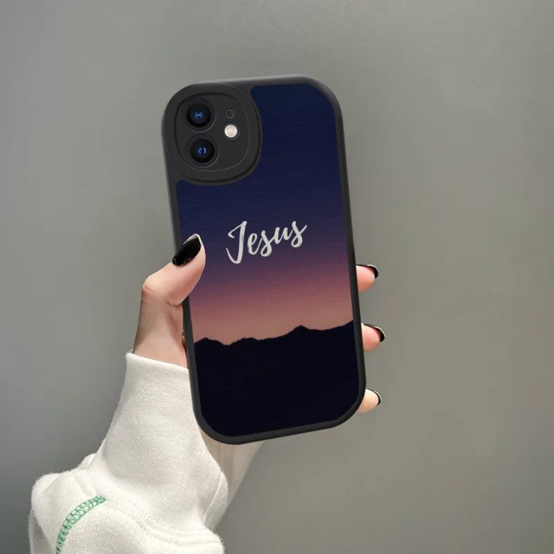 Tp-1 Câu Kinh Thánh Cơ Đốc Giáo Chúa Giêsu Vỏ Điện Thoại Da Cừu Cho Iphone 14 Pro Max 11 13 12 Mini X Xr Xs 8 6 7 Puls Se Mo