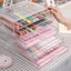 Hộp đựng bút chì DELMER, Hộp đựng bút để bàn 3 lớp trong suốt, Màn hình Acrylic dung tích lớn Hộp đựng văn phòng phẩm trong suốt Máy tính để bàn