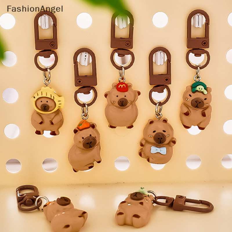FashionAngel Anime Dễ Thương Capibala Nhựa Móc Khóa Vui Nhộn Thời Trang Móc Khóa Dành Cho Nữ Cô Gái Hoạt Hình Ba Lô Mặt Dây Chuyền Phụ Kiện Quà Tặng TH