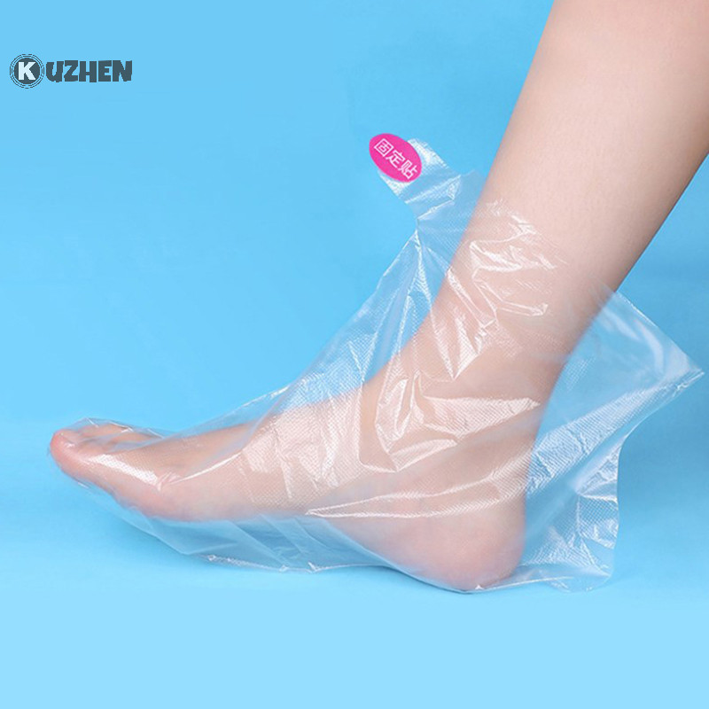 Kuzhen 100 Cái / túi Túi Đựng Chân Dùng Một Lần Trong Suốt Detox SPA Bao Da Móng Chân Ngăn Ngừa Nhiễm Trùng Loại Bỏ Chapped Tắm Lau Dụng Cụ Chăm Sóc Chân HOT