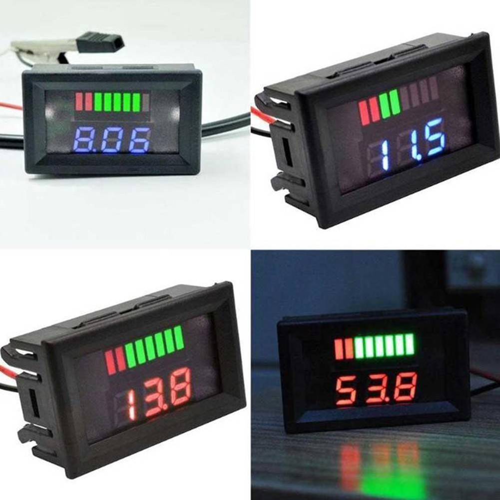 12v-72v Xe Máy Hàng Hải LED Kỹ Thuật Số Vôn Kế Đồng Hồ Đo Điện Áp Pin