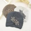 Mũ Hijab MERIGGIARE, Dày Mềm Bohemia Turban, Len Thời Trang Đan Kim Cương Trang Sức Mũ Dệt Kim Cashmere Cho Nữ