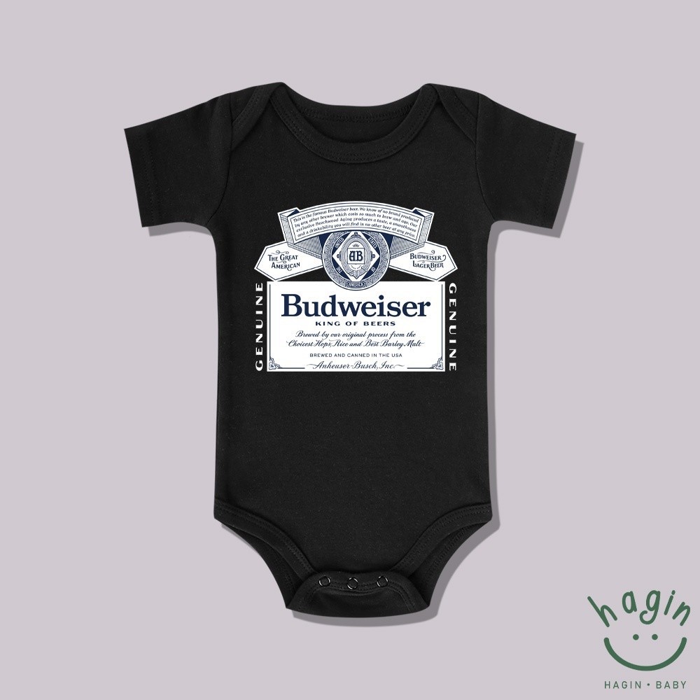 Haginbaby Chủ Đề Thực Phẩm Budweiser Bia Bé Onesie Hàng Tháng Cột Mốc Romper Cho Bé UUI4