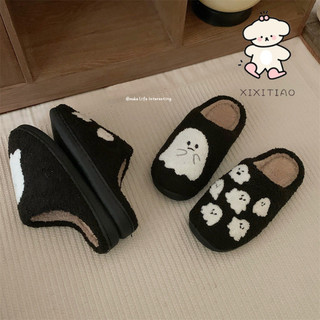 Xixitiao Phong Cách Mới Thu Đông Dễ Thương Ma Cotton Dép Nữ Mặc Trong Nhà Thường Ngày Giữ Ấm