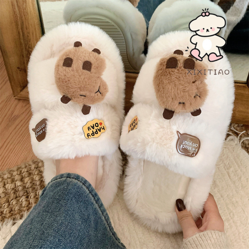 Xixitiao Dép Cotton Dễ Thương Giáng Sinh Nhà Ấm Áp Thời Trang Nữ Thu Đông