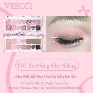 [VEECCI] Bảng Phấn Mắt Veecci 12 Ô Ballet Nơ Lụa Hồng Đen