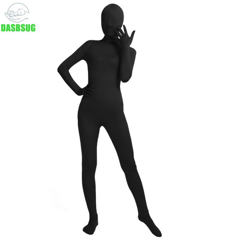 Dasbsug Nam Nữ Unisex Toàn Thân Quần Phù Hợp Với Spandex Co Giãn Đen Cosplay Trang Phục D