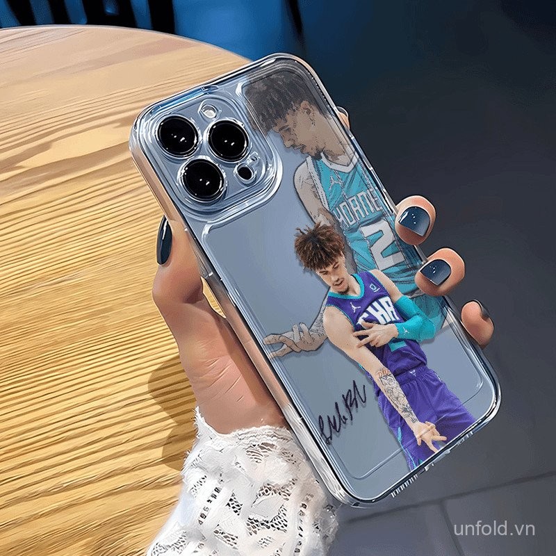 Ốp điện thoại LaMelo Ball tương thích với iPhone 11 12 PRO 7 8 Plus 13 14 15 16 ProMax 16 15 14 PLUS X XS XR XSMAX QYJS trong suốt siêu mỏng, ốp mềm chống sốc 1NZF