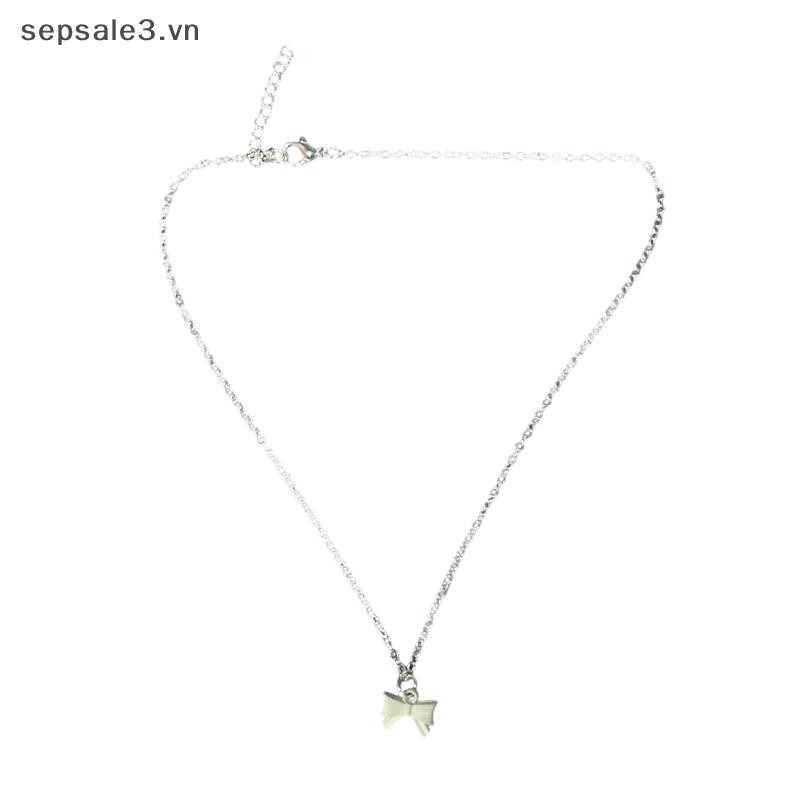 # Sepsale # Màu Bạc Nơ Mịn Mặt Dây Chuyền Vòng Cổ Nữ Dây Xích Cổ Tối Giản Quà Tặng Sinh Nhật Nhẹ Trang Sức Sang Trọng.