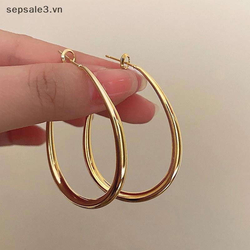# Sepsale # 1 Đôi Bông tai tròn hình học đơn giản cổ điển dành cho nữ Phụ kiện bông tai tròn lớn phóng đại đơn giản hợp thời trang.